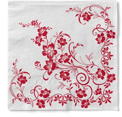 Produktbild von Tissue Serviette Katja, 40 x 40 cm, 100 Stück - Mank - Floral Blumen