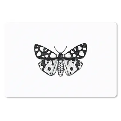 Produktbild von MuchoWow® Schreibtischunterlage Schmetterling - Vintage - Schwarz und weiß 60x40 cm - XXL Mauspad - Großes Mauspad