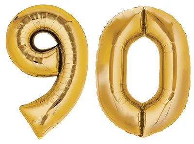Produktbild von Folienballon, 80 cm, gold, Ziffer 90