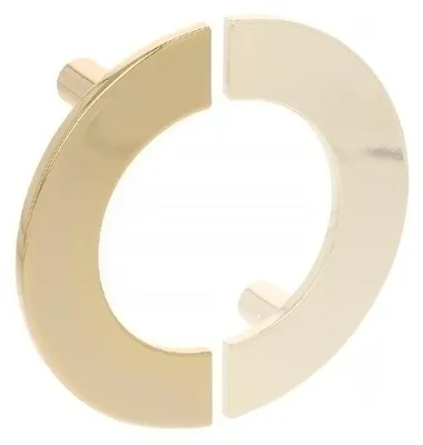 Productafbeelding van Handgreep voor meubels, gemaakt van zamac, met een afstand tussen de bevestigingsgaten van 68 mm, verguld. Set van 6 stuks
