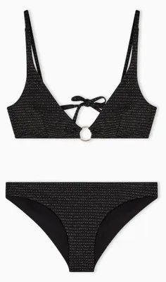 Produktbild von EMPORIO ARMANI Damen Polyester Bandeau + Slip Bikini Schwarz S
