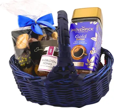 Produktbild von Geschenkkörbchen "Kaffeezeit" mit Mövenpick Instantkaffee und Leckereien