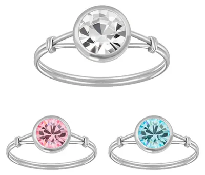 Produktbild von Silber Ring mit Zirkonia: Solitär Fingerring 54 (17.2 mm Ø) Rosa