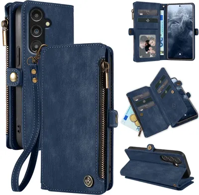 Produktbild von Handy Hülle für Samsung Galaxy A35 5G Geldbeutel Geldbörse RFID Schutz Klapphülle Cover Schutzhülle Wallet Farbe: Blau