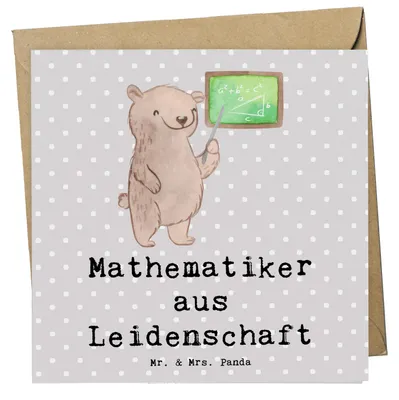Produktbild von Mr. & Mrs. Panda Glückwunschkarte Mathematiker Leidenschaft - Grau Pastell - Geschenk, doppelkarte, anlasskarte, Bachelor, Grußkarte, Klappkarte, Spruch, faltkarte