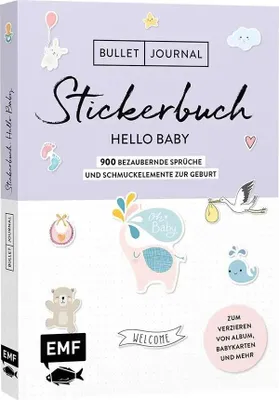 Zdjęcie produktu dla Bullet Journal - Stickerbuch Hello Baby: 750 bezaubernde Sprüche und Schmuckelemente zur Geburt