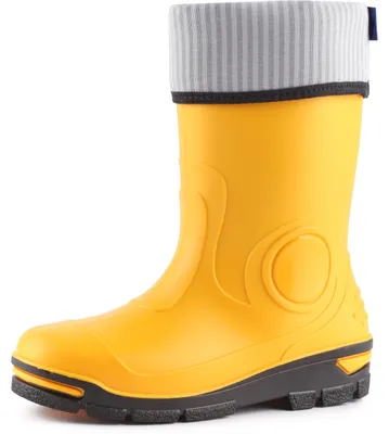 Produktbild von Ladeheid Kinder Mädchen Jungen Gummistiefel Regenschuhe mit Warme Socke LARB013 (Gelb, 25 26 EU)