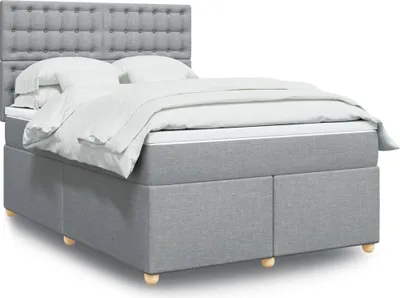 Produktbild von Maison Exclusive - Boxspringbett mit Matratze Hellgrau 160x200 cm Stoff