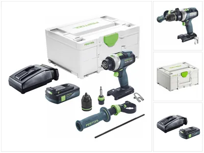 Zdjęcie produktu dla Festool TPC 18/4 I-Basic akumulatorowa wiertarko-wkrętarka udarowa 18 V 75 Nm bezszczotkowa + 1x akumulator 3,0 Ah + ładowarka + systainer