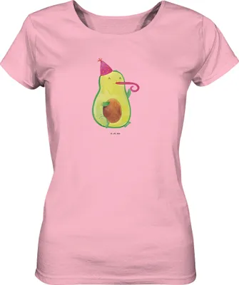 Produktbild von Mr. & Mrs. Panda Damen Basic T-Shirt Avocado Geburtstag Größe XL - Baumwolle Pink - Geschenk, Frucht, Baumwoll, Sommershirt, Überraschung, Shirt, Party, Feier