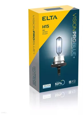 Immagine prodotto di Elta H15 VisionProBlue +50% 15/55W 12V PGJ23t-1 Set da 2 pezzi EB2715TR
