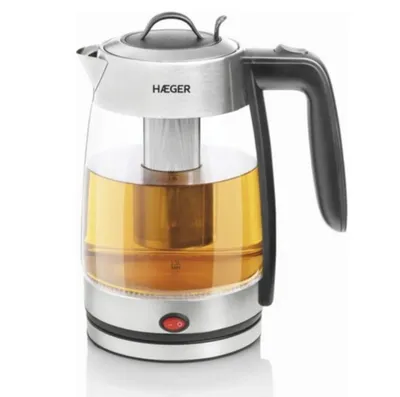 Produktbild von Haeger EK-22F.020A, 1,8 l, 2200 W, Grau, Transparent, Glas, Edelstahl, Überhitzungsschutz, Drahtlos