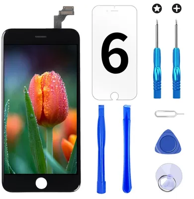 Productafbeelding van Scherm voor iPhone 6, zwart, 4,7", LCD-display, touchscreen en digitizer