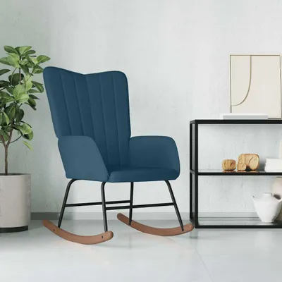 Immagine prodotto di vidaXL Sedia a dondolo in velluto blu