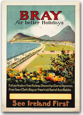 Produktbild von Poster - Canvas - Leinwand - 59,4 cm x 84,1 cm - Fotoposter - Leinwandkunst - Irland Bray For Better Holidays