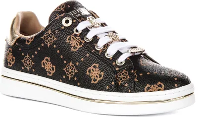 Produktbild von Guess STASEY3 Sneaker mit Pfingstrosenmuster in Braun für Damen – Größe 4 UK – 37 EU – 6,5 US / Braun