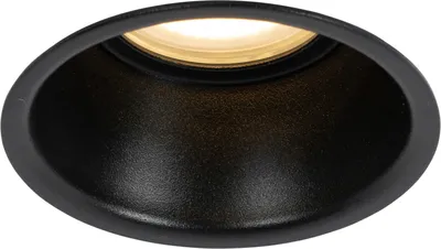 Zdjęcie produktu dla QAZQA – Nowoczesny reflektor do zabudowy, czarny, GU10, 50 mm, IP44 – Do salonu | Do sypialni – Okrągły, aluminiowy – Przystosowany do żarówek LED, GU10