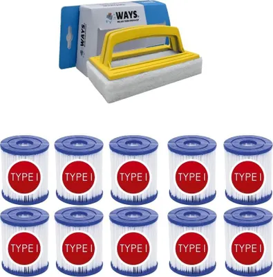 Produktbild von Filtertücher Typ I für Filterpumpen 10er Pack & Bürstenstift