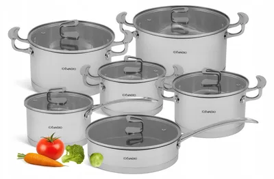 Produktbild von Edenberg Edelstahl Topf- und Pfannenset für Induktion 12-teilig