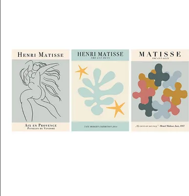 Produktbild von TPFLiving Kunstdruck LW-1707 (OHNE RAHMEN) Poster - Leinwand - Wandbild - Hochauflösender Giclée-Druck, langlebig und hochwertig - Henri Matisse - Abstrakte Linien und Zeichnungen -  - Größe: 30x42cm