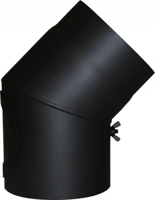 Produktbild von Ofenknie Ø150mm Bogen 45° mit Tür Senotherm schwarz