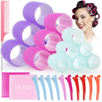Produktbild von selbsthaftende Lockenwickler 31 Stücke Lockenwickler Set Haftwickler in 3 Größen (44 mm, 36 mm, 25mm) Praktische Klettwickler für stylische Frisuren