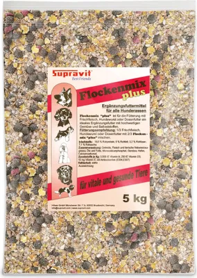 Produktbild von Supravit Flockenmix Plus für Hunde 5kg | Schmackhafte Flockenmischung für deinen Hund - optimale Ergänzung zur Fleischfütterung