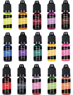 Immagine prodotto di Colorante liquido per candele, 15 colori, 10 ml per colore, ideale per la produzione di candele