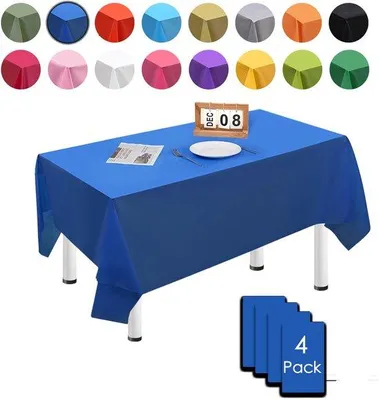 Immagine prodotto di Tovaglie impermeabili blu scuro 137x274 cm, confezione da 4