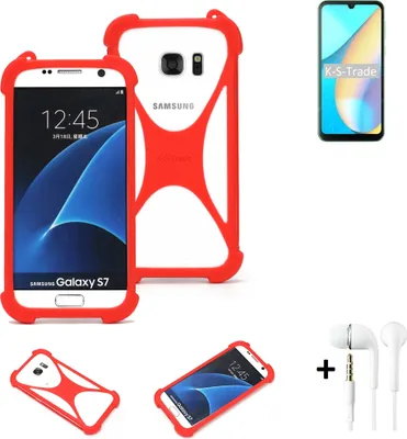 Produktbild von Handy-hülle + Kopfhörer kompatibel mit Blackview OSCAL C20 Pro Schutz-hülle Bumper Silikon Schutz Hülle Cover Case Silikoncase Silikonbumper TPU