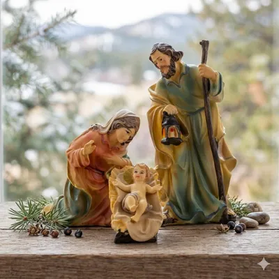 Immagine prodotto di Faszinierende Krippenfiguren Heilige Familie 4-tlg., ca. 11 cm, K 001-01