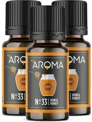 Produktbild von myAROMA flavour drops – Hoing 3x10ml, zuckerfreie und kalorienfreie Aromatropfen, vegan, ohne künstliche Farbstoffe für Kochen, Backen und Getränke, Nr. 33