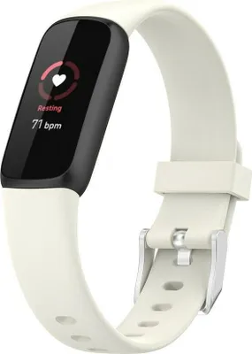 Produktbild von Silikon-Smartwatch-Armband – Passend für Fitbit – Luxus-Silikonarmband – Sandweiß – Strap-it Uhrenarmband / Armband / Armband – Größe: S