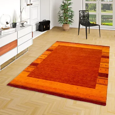 Produktbild von Natur Teppich Gabbeh Esta Terrakotta Bordüre, Größe:120x180 cm