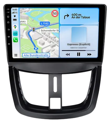 Zdjęcie produktu dla 9-calowe radio samochodowe z systemem Android 6+128GB dla Peugeot 207 CC 2006-2015 Wireless CarPlay Android Auto 4G WiFi GPS Navigation 8Kernel RDS DSP DAB+ Bluetooth