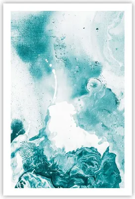 Produktbild von Poster - Poster ohne Rahmen - Abstraktion Meer Türkis - 61x91,5 cm - Wand Bild - Wanddeko - Wandbilder - Kunstposter - Wandposter - Bilder - Kunstdruck - Wanddekoration - Wandbild - P2XPA61x91-4268