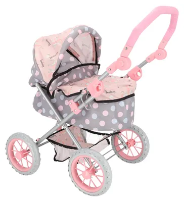 Zdjęcie produktu dla Torba dla lalki + torba przedszkolna szaro-różowa 65 x 35,5 x 75 cm