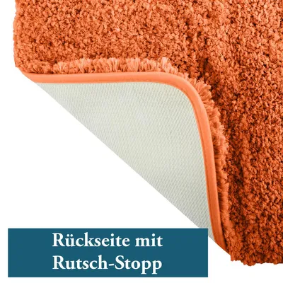 Produktbild von MSV Badteppich Badematte Badvorleger Duschvorleger Mikrofaser Hochflor flauschig 40x60 cm – Orange