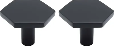 Produktbild von Natural Goods Berlin Möbelgriff HEXAGON, Möbelknopf, Schrankgriff, Knauf für Schublade und Tür, Schwarz, 2 Stück