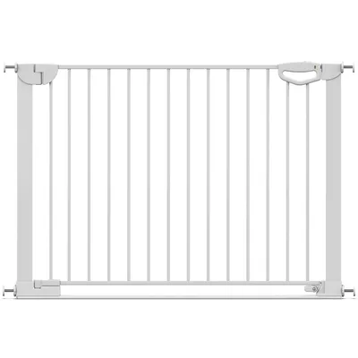 Image de GEUTHER Easylock Flat Step Barrière de sécurité escalier et porte | Blanc | 111–118 cm | Sans perçage | Seuil extra plat | Auto-Close | DIN EN 1930