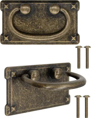 Produktbild von 'FUXXER® - 2 Antik Schubladen Griffe klappbar, Schieber Schrank-Türen Kommoden, Bronze Eisen Design'
