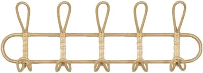 Produktbild von Wandmontierte Garderobe aus Rattan mit 3 oder 5 Haken