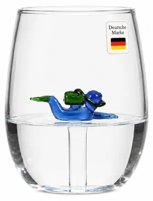 Glas-Tauchbecher 300 ml, handgefertigt, transparent