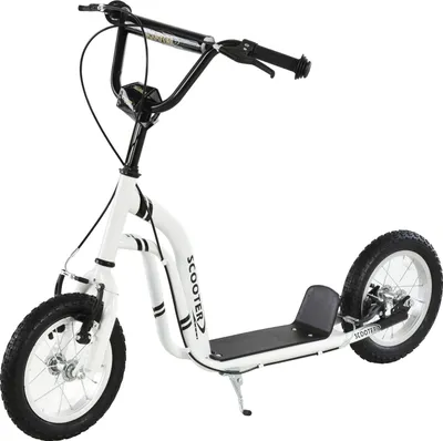 Zdjęcie produktu dla Hulajnoga Dziecięca Od 5 Lat, Hulajnoga Dziecięca, Hulajnoga Miejska Z Oponami Pneumatycznymi, 12 Cali, Guma, Aluminium, Kolor Biały