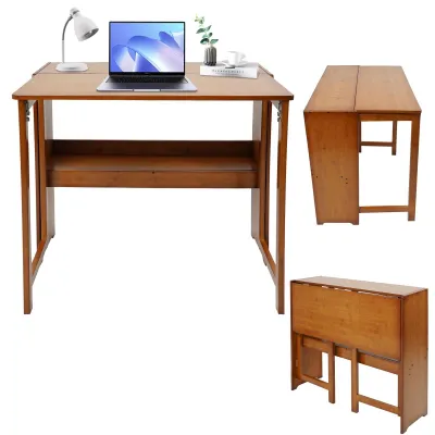 Image de Bureau rabattable avec étagère pour gagner de l'espace