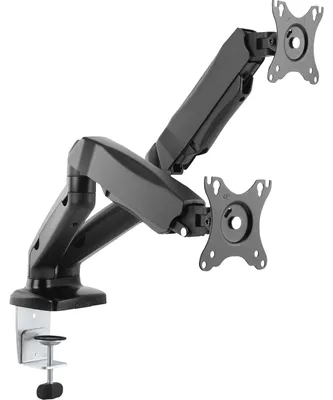Obrázek produktu pro ICY BOX IB-MS304-T - Stojan (2 kloubová ramena, 2 adaptéry VESA, stolní svorka, průchozí držák kabelů) - pro 2 LCD displeje - kovový - černý - velikost obrazovky: až 68 cm (až 27 palců)