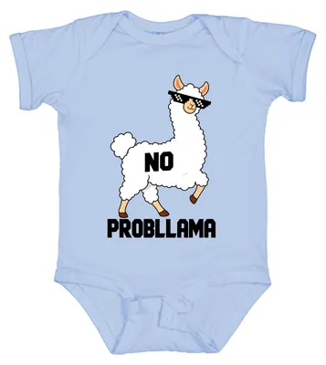 Produktbild von No Problama Lama Sonnenbrille Cool Lustig Alpaka Meme Pixelbrille Spaß Baby Body, Hellblau, 12/18