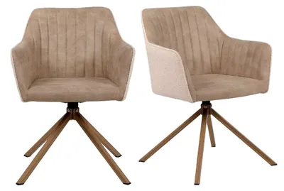 Image de CALICOSY - Lot de 2 Chaises pivotantes en tissu bouclette L60 cm Ray