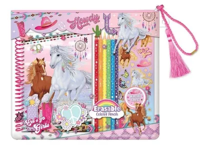 Productafbeelding van Schoolset: Notitieboekje met spiraalbinding, potloden, stickers en plakband
