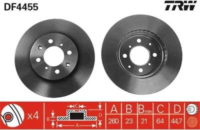 Produktbild von TRW Bremsscheiben (2 Stück) Vorderachse DF4455